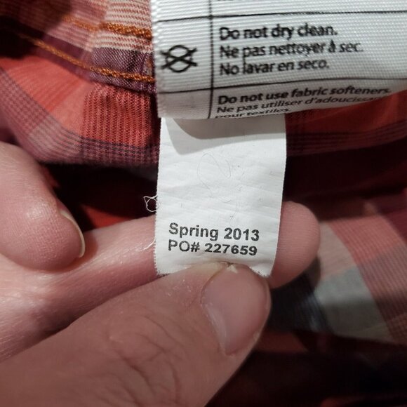 Carhartt Men's Cotton Button Down Plaid Shirt Red Size 2XL Slim Fit Long… - Picture 8 of 9